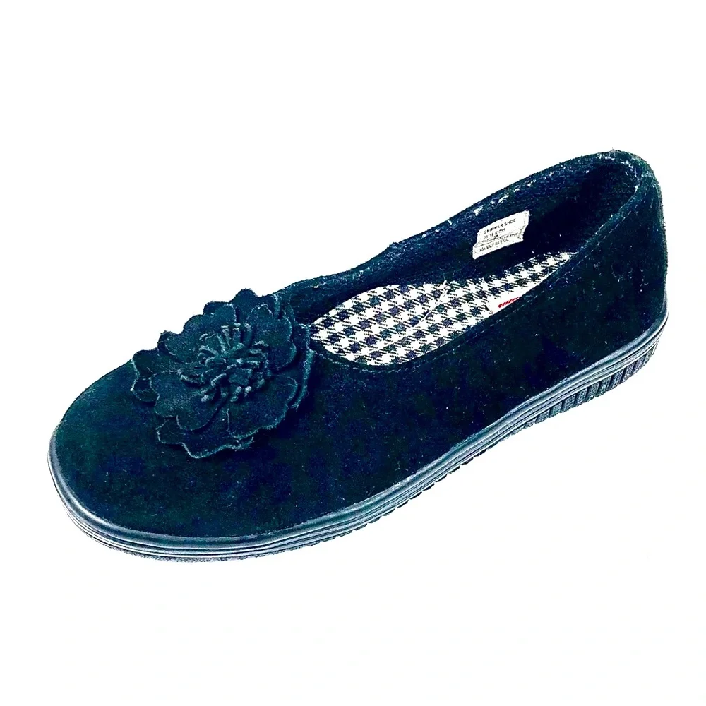 Mulberribush Girls Black Suede Flats Size 2